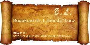 Bedekovich Liberátusz névjegykártya